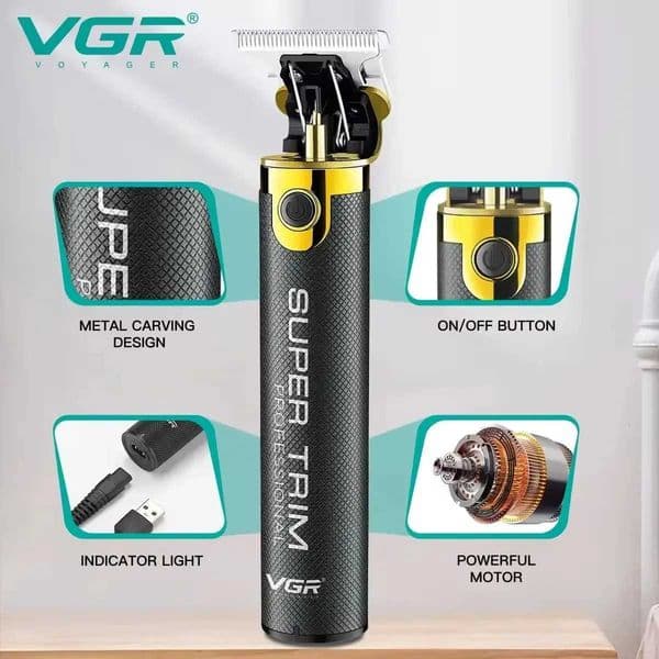 VGR Hair Trimmer Professional Clippers Electric Haircut hine T9 Rechargeable Barber Clippers Metal Hair Trimmer for Men V-082J260530