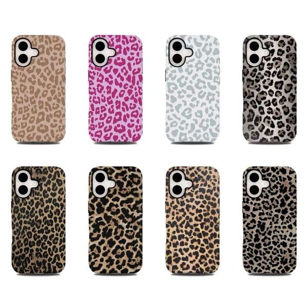 Leopard Print Phone Case for iPhone 17 16e 16 15 14 13 12 11 X XS XR XSMAX 7 8 Air Pro Max Plus Luxury Double-layer J260530