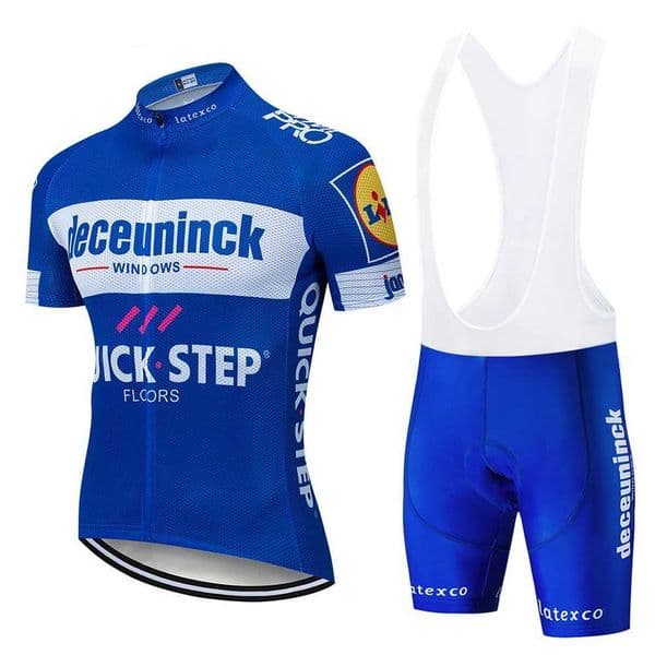 QUICK STEP Team Mens Cycling Jersey Set Summer Cycling Clothing Bike Clothes Uniform Maillot Ropa Ciclismo Hombre Bicycle SuitR260530