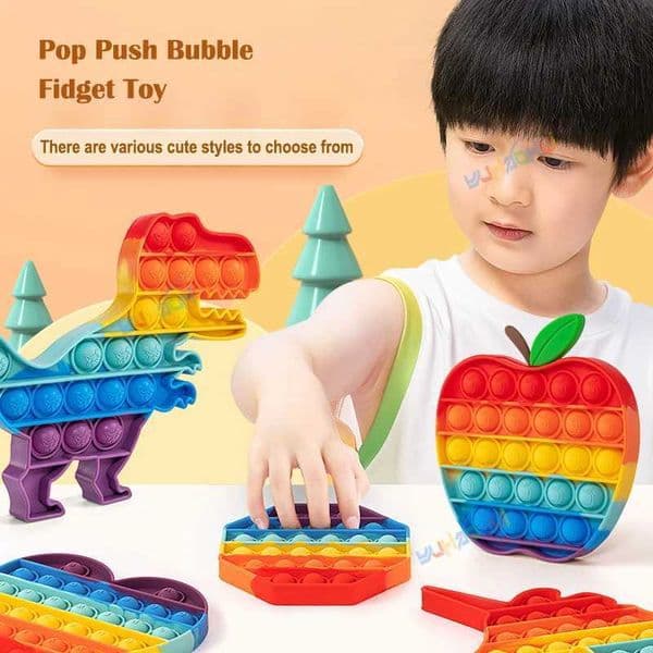 Rainbow Pop Push Bubblle Fidget Anti Stress Relief Toys for Adult Children Special Needs Sensory Toys Interactive Toys for Kids C260530