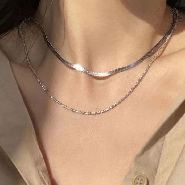 Snake Bone Chain Sparkling Clavicle Titanium Steel Simple Fashion Slimming Cold Style Necklace French Choker ddmynov