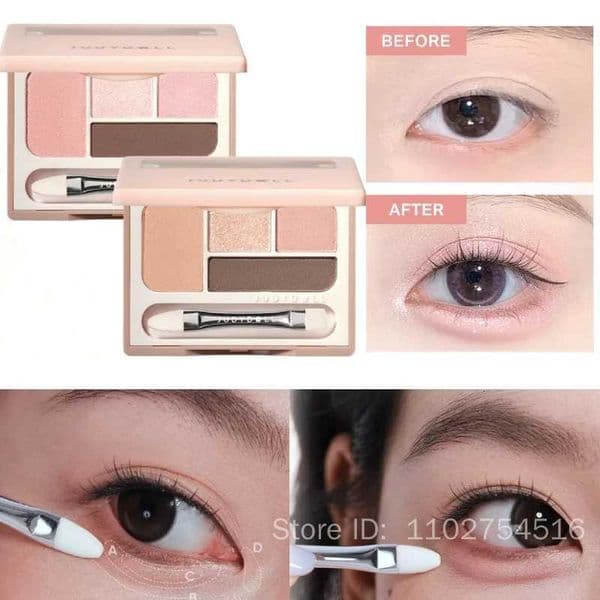 Judydoll 4 Colors Eyeshadow Palette Blush Eyeliner Eye Shadow Highlight Contour Palette Silkworm Plate Face Brighten MakeupT260530