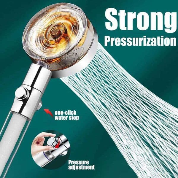 Propeller Showerhead Water-saving Bathroom Accessory Rainfall High Pressure Shower Nozzle Universal Adapter 26Y0527