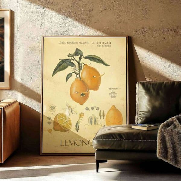 Lemongrab Botanical Vintage Citrus Adventure Time Inspired Home Decoration Poster Wall Decor Art Deco 26Y0527