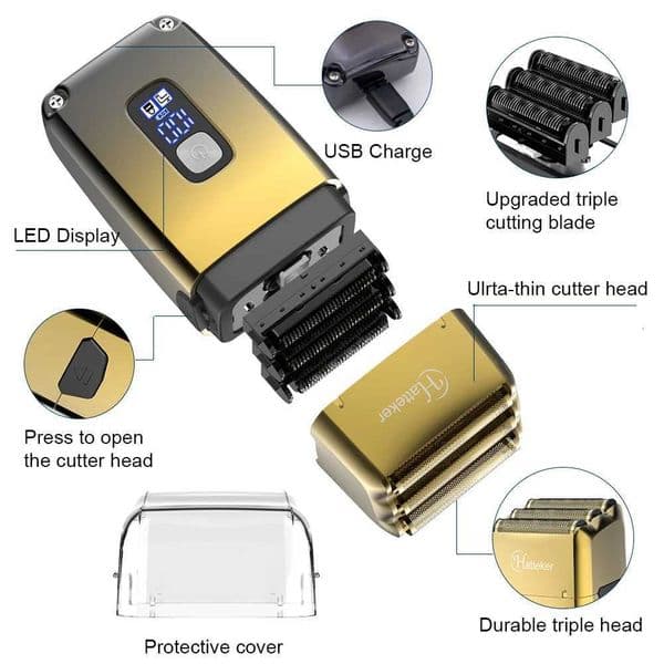 3-Blade System Rechargeable Electric Shaver For Men Powerf Hair Beard Electric Razor Wet Dry Bald Shaving hineJ260530