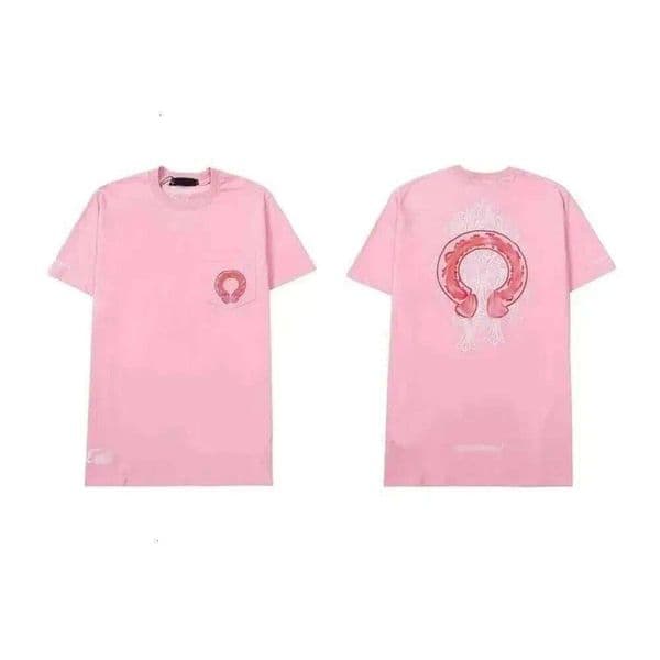 Chromey Hearty Tee Sanskrit Chrome Pink Men Popular Tee High Street Graphic Tops Designer Oversized Graphic T Shirt Designer Chromedheartlys Shirt Chrmehearts 185