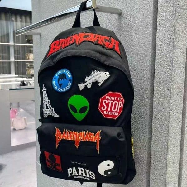 Backpacks 2026SS Explorer Alien Embroidered Graffiti Sticker Backpack handbags