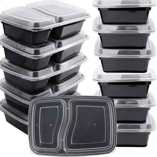10 Sets Disposable Food Boxes with Lids Microwave Storage Kitchen Refrigerator Containers Durable Stackable 260529