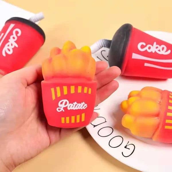 TPR Stress Relief Toys Release Decompression Squeezing Simulation Coke French fries Hamburgers Slow Rebound Birthday GiftZ260530