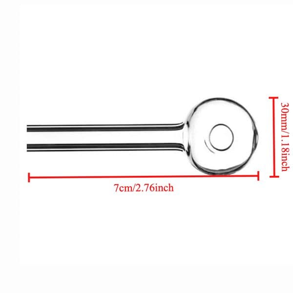 Straight Clear Travel 7cm mini Glass Oil Burner pipe Thick heady 30mm Ball Smoking Accessory Hand tube nails pipes