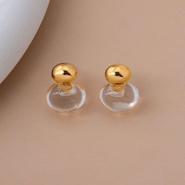 Light luxury sweet style floral with diamonds, American-style geometric ball earrings, elegant and sophisticated exquisite earrings for women