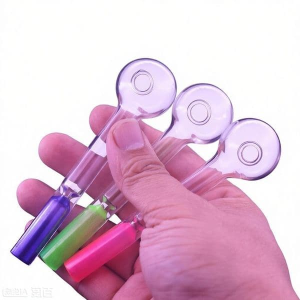Rainbow colorful 11.5cm mini glass oil burner pipe Thick heady cigarette bat One Hitter hand pipes for smoking