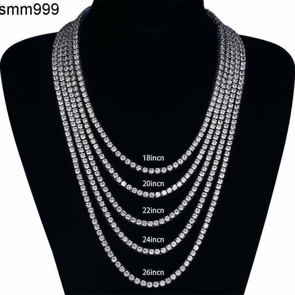 Cheapest Price Tennis Chain 3mm 4mm 5mm Gra Hip Hop Jewelry 925 Sterling Silver Vvs D Color Diamond Moissanite Tennis Necklace