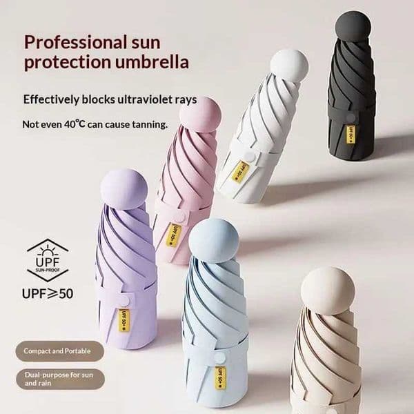Compact Travel Mini Umbrella Uv Protection Umbrella 5 Fold Ultra Lightweight Sunshade Umbrellas Protable ManualJ260530