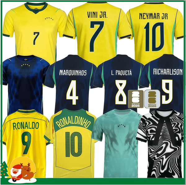 2026 Brazil soccer jerseys MARCELO PAQUETA RAPHINHA NEYMAR JR COUTINHO FIRMINO JESUS VINI JR 25 26 brasil kids kit Men women 1998 2004 2014 home Sports football shirt