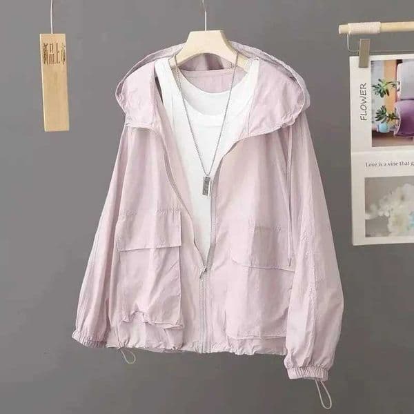 Sunscreen Women2026 Summer New Korean Overwear Fashion Hooded Waist Thin Outcoat Female Sun-Protective Clothing Coat Tops M260530