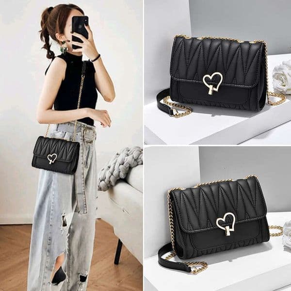 Designer Bag 2025 New Summer Heart Lock Sweet Single Shoulder Casual Fashion Crossbody Women Small Square Bag Wholesale