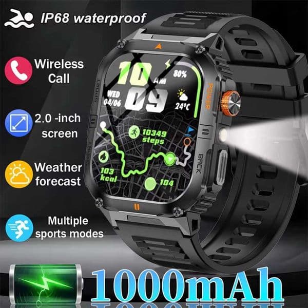 New 1000 mAh Long Standby Smart Watch Men GPS Outdoor Sports Fitness Bracelet Wireless Call Information Reminder Watches MenJ260530