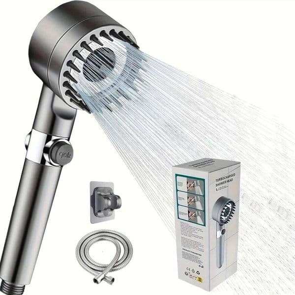 Handheld showerhead, high pressure flow and multiple spray mode filter showerhead for power cleaning of hard water 26Y0527