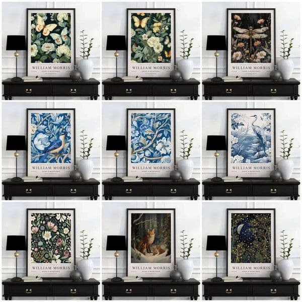 Neutral William Morris Poster Picture Botanical Animals Canvas Prints Vintage Wall Art Decorations for Living Room Exhibition 26Y0527