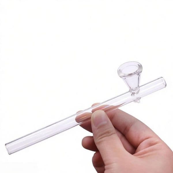 Thick heady 14cm Labs glass Steamroller hand Pipes Steam Roller clear glass tobacco pipe for smoking dry herb with Balance dot