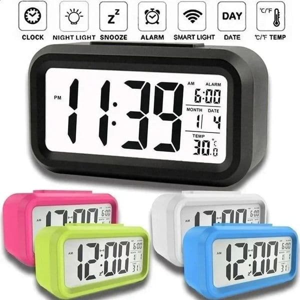 Led Digital Alarm Clock Backlight Data Times Calendar Desktop Multi-function Electronic Bedroom Decoration Desk Decorations Wall 260530