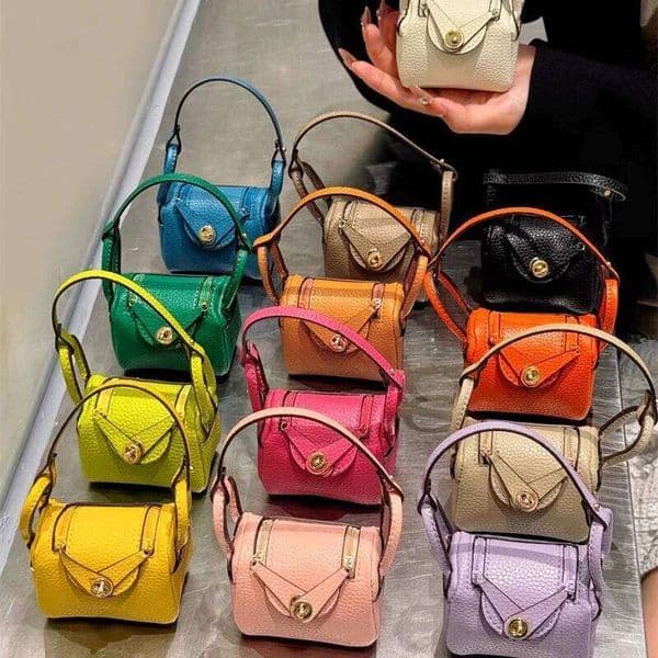 Classic Solid Color Mini Advanced Bluetooth Earphones Storage Bag Change Cart Creative Keychain Decoration Lightweight 26L0530