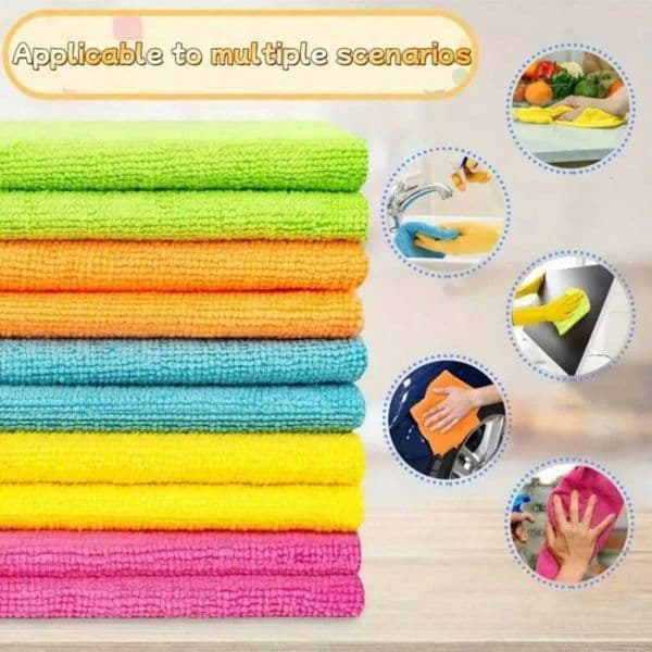 1-20Pcs Microfiber Cleaning Cloth Set Multi-color Soft Quick-drying Absorbent for Kitchen Bathroom Hotel Home Cleaning C260530