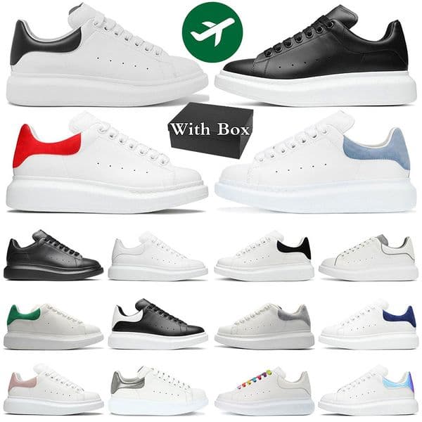 With Box designer sneakers casual shoes for men women Black Pink Brown leather mens trainers alexander mqueeen men outdoor sports