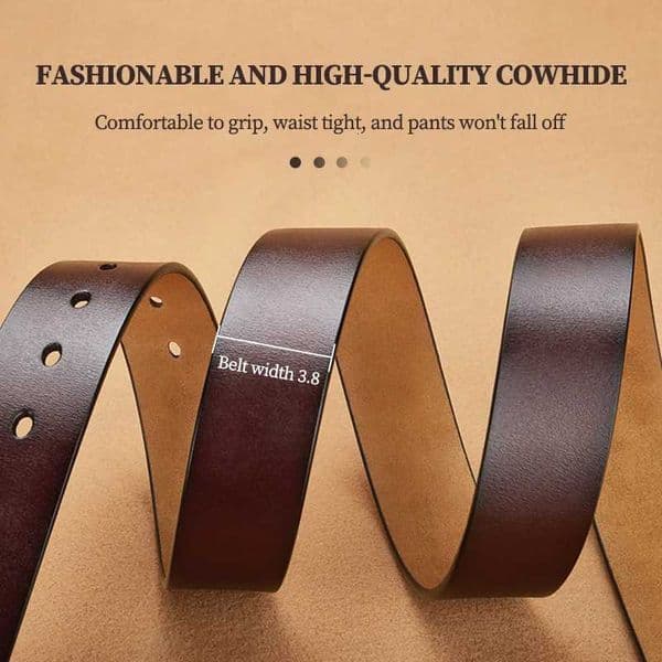 Gold pin buckle belt Unisex casual belt Cowhide belt Genuine leather durable belt Second layer of cowhide Can be worn with jeans M260530