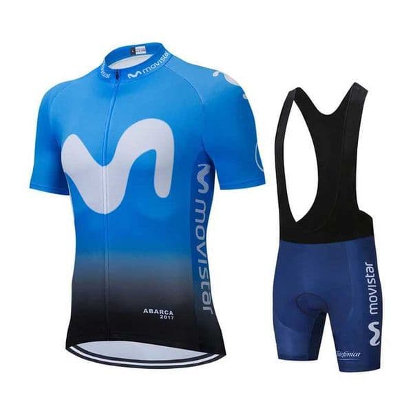 2026 Movistar Pattern Men Summer Cycling Clothing Breathable Clothes Kit Short Sleeve Bib Shorts MTB Ropa Ciclismo Maillot WearR260530