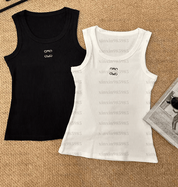 Womens Spring Tank Top Summer Threaded Sleeveless T-shirt casual round neck vests fashion ladies tops designer Solid Color vest
