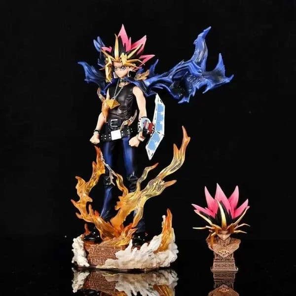 2025 28cm Anime Duel Monsters Anime Figure Gk Yugi Muto Doll 2 Heads Pvc Statue Model Collectible Decoration Toys Christmas Gift L260529