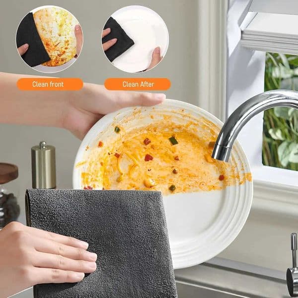 1/3/5/10Pcs Magic Cleaning Cloths Reusable Microfiber Washing Rags Microfiber Glass Clean Towel Washable Lint-free Cleaning Rags C260530