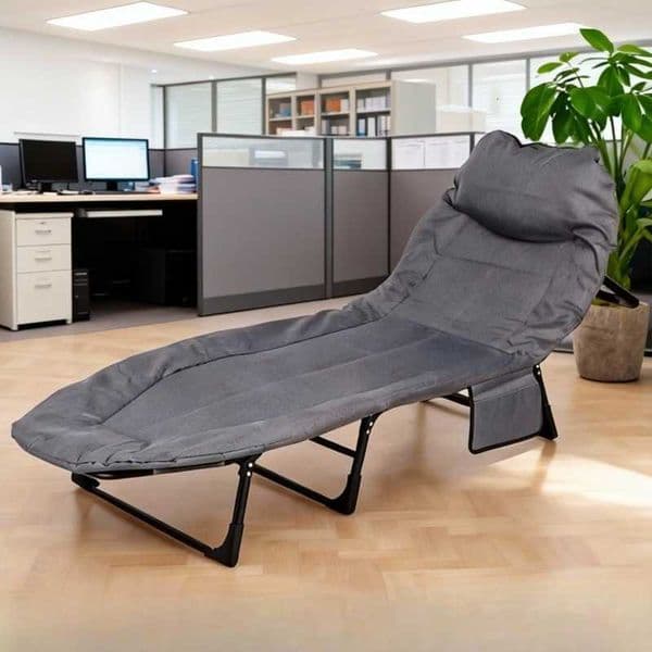 Portable Folding Bed Aluminum Frame Outdoor Leisure Camping Hiking Furniture Adult Size Steel Support Easy Storage H260530