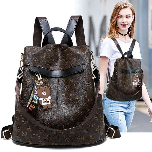 Designer Bag 2025 Fashion Korean Style Trendy Women's Versatile Ladies Backpack PU Soft Leather Student School Bag For Women