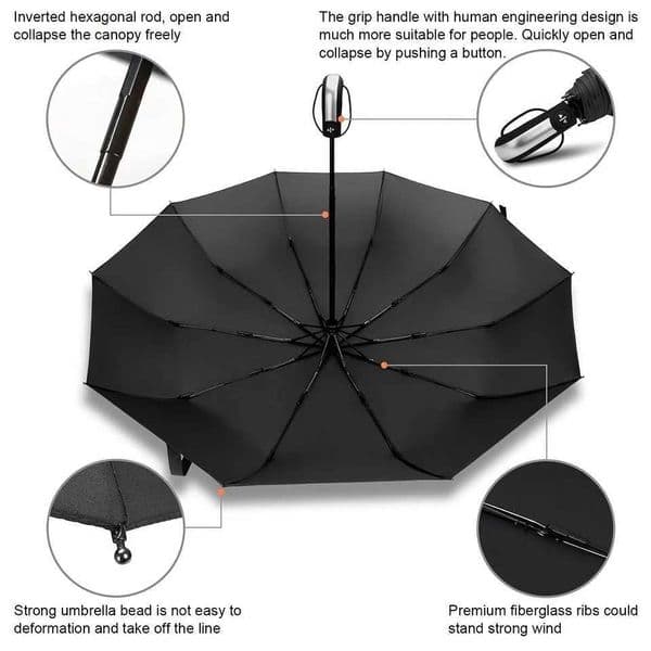 Ten-Bone Automatic Vinyl UmbrellaJ260530