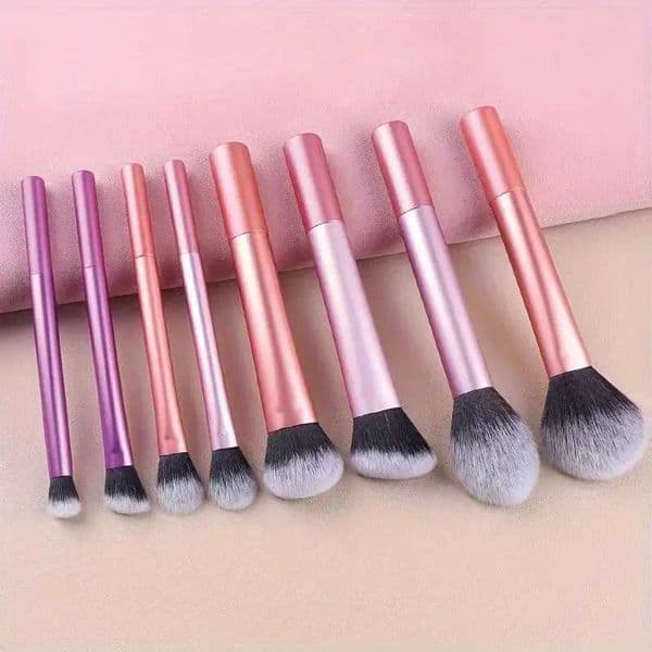 8pcs Pro Makeup Brush Set - Soft Premium Synthetic Hair Cruelty-Free Easy to Clean Foundation Blush Eyeshadow Cosmetic M260530