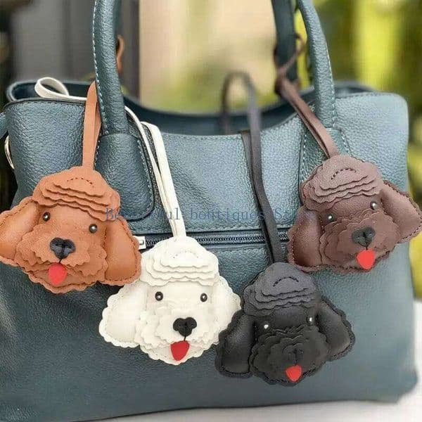 U4LF Lovely Dog Design Keychain For Keys Bags Car Decoration Soft PU Leather Keyring Fashionable Accessory Gift 26L0530