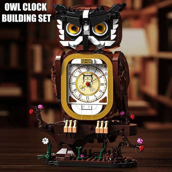 964PCS Building Blocks Toys Model Owl Clock Assemble Puzzle Bricks Toy Sets For Kid Desktop Ornament Gifts W260530