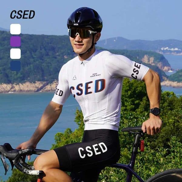 CSED Cycling Jersey Summer Bicycle Riding Breathable Clothes Mens Short Sleeved Top Shirts Bike Clothing Full Zipper TightsR260530