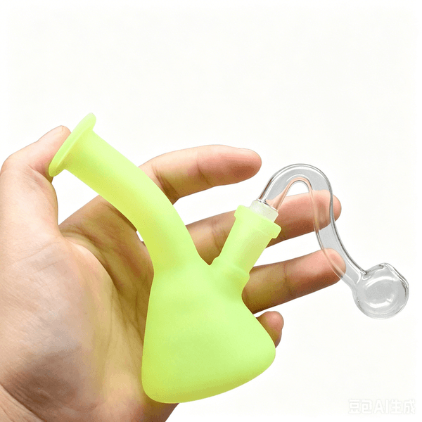 Newest Travel 10mm female Luminous Mini Beaker glass oil burner pipe Colorful Water bongs pipes hookah with smoking banger bowl