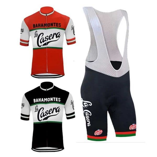 Bahamontes La Casera Men Cycling Jersey Set Summer Bib Pants Retro Cycling Tops Mtb Ropa Ciclismo Bike ClothingR260530