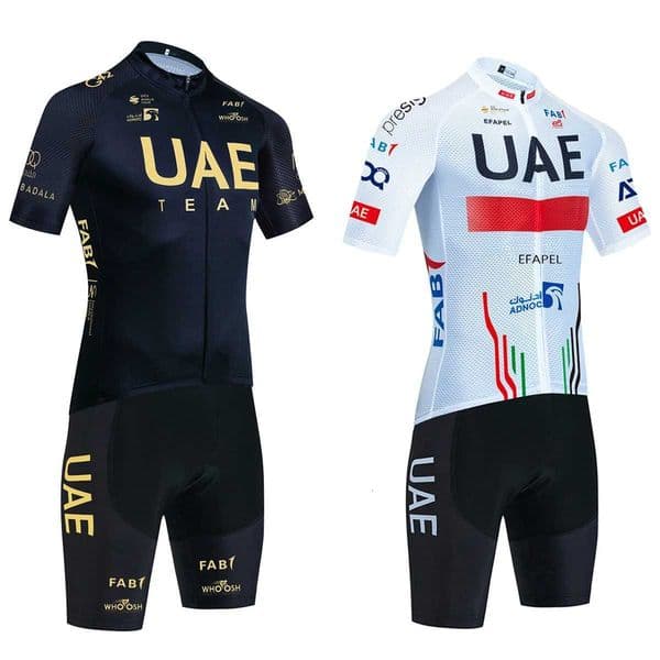 New UAE Cycling Jersey Gold Color Team Bike Jersey Shorts Set Men Women Quick dry Ropa Ciclismo Pro Bicycle T-Shirt ClothingR260530
