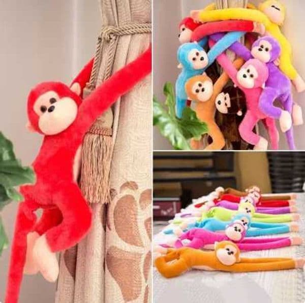 60cm Colorful Cartoon Long-arm Hanging Monkey Plush Toy Trendy Valentines Day Gift Sofa Pillow Creative Funny Ornaments Gift L260529