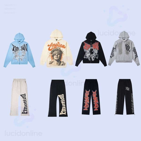 Mixed Emotion Hoodies 2026 New Designer Hoodie Hip-Hop Y2k Quality High-Street Wear Casual Loose Gothic Vintage Pattern Classic Graphic Hoodies d84