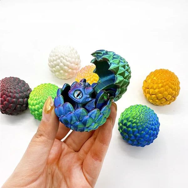3D Printed Toys Artistic Dragon Egg Statue Small Hatching Dragon Figure Modern Home Decoration Miniature Desk Decor 260530