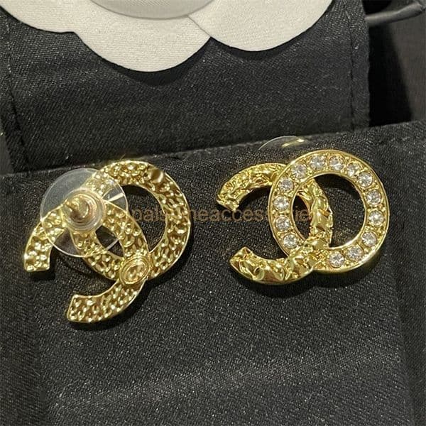 cc earrings channels earring Embossed gold-plated for women palace-style fashion channeled