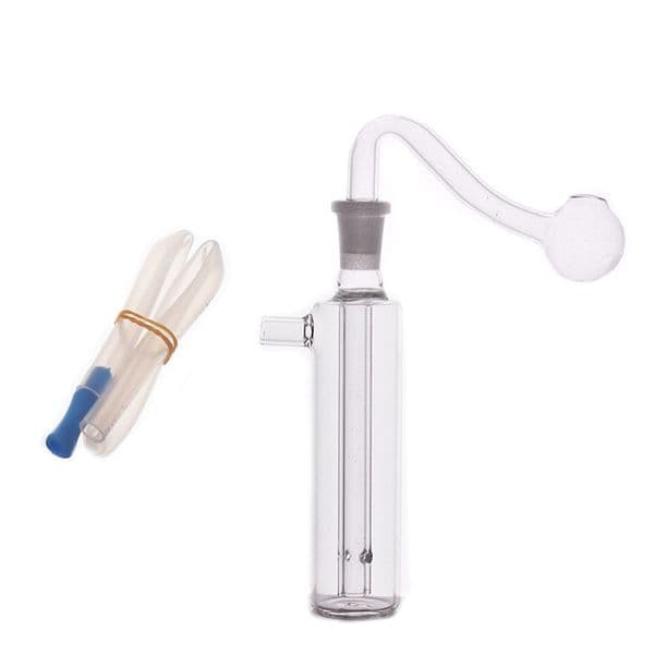 Wholesale Mini Clear Hookah Travel cheap Glass Oil Burner Bong small water Ash Catcher smoking bongs pipe with silicone hose and 10mm male banger bowl