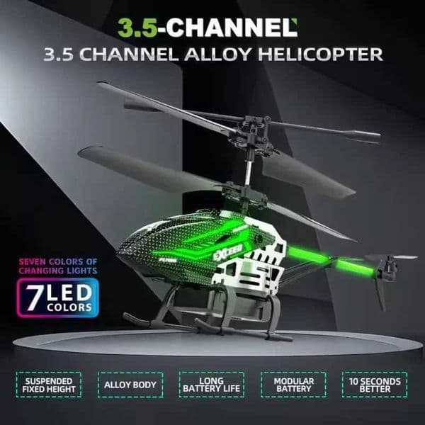 New 7-Color LED Alloy RC Helicopter USB Rechargeable Fixed Height Perfect Gift with Fast DeliveryT260530